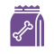 Icono de alimento canino color morado
